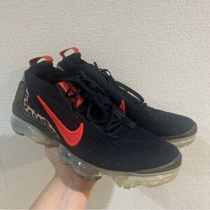 Nike Air Vapormax 2021 FK Shoes Womens Size 9.5 Black Leopard Print DH4090-001